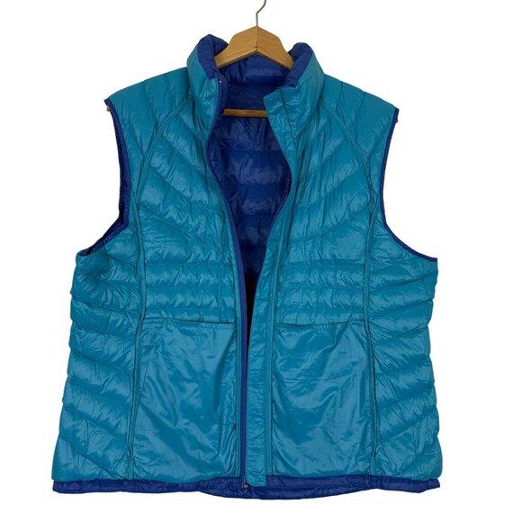 Bernardo Goose Down Puffer Vest Sz XL Full Zip Blue/Teal Nylon Lightweight - Picture 7 of 10